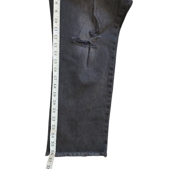 Loft High Rise Straight Leg Curvy Cropped Distressed Stretch Jeans Size 10 New - Picture 6 of 15